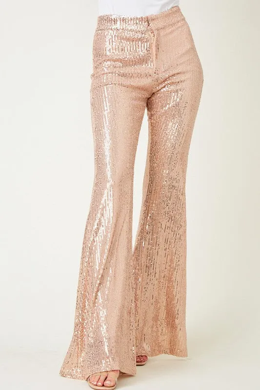 Sequins Flared Leg Pants - Preorder