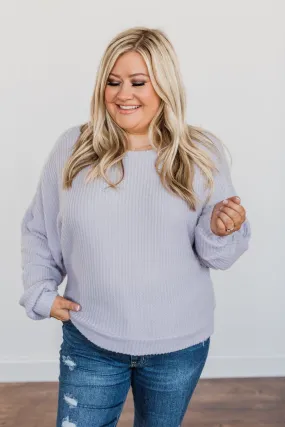 Slay The Day Waffle Knit Top- Lavender