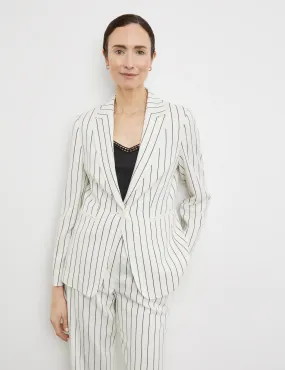 Striped blazer with linen