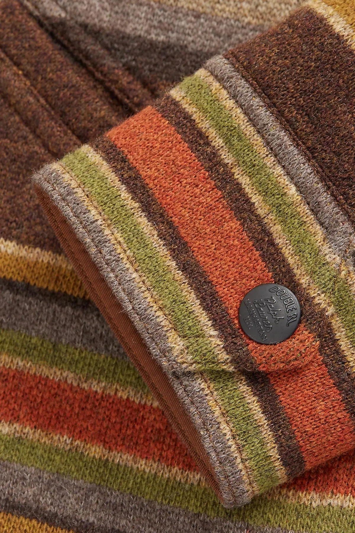 Striped Wool Workshirt Sweater - Brown Stripe/Multi