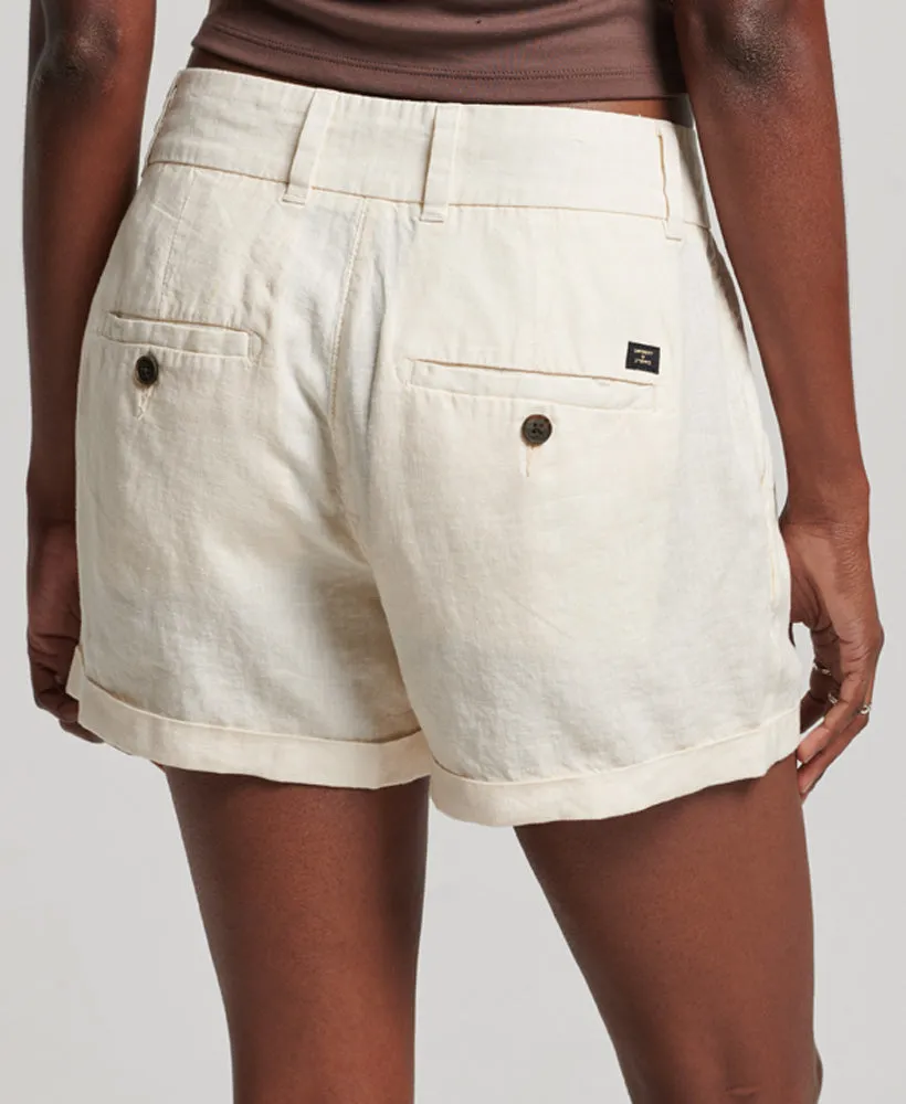 Studios Overdyed Linen Shorts | Rice White