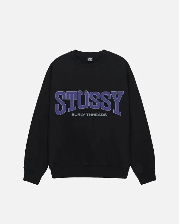 STUSSY  |Crew Neck Pullovers Unisex Blended Fabrics Street Style