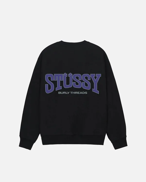 STUSSY  |Crew Neck Pullovers Unisex Blended Fabrics Street Style