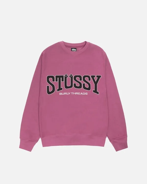 STUSSY  |Crew Neck Pullovers Unisex Blended Fabrics Street Style