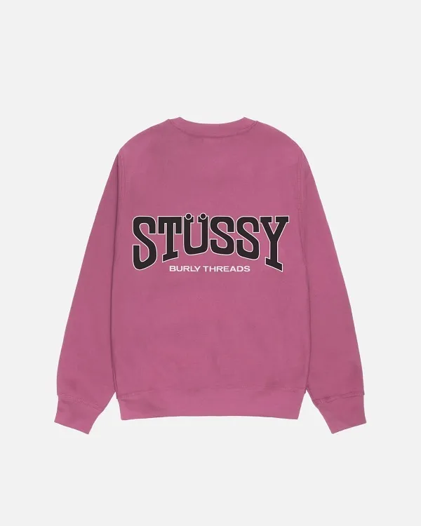 STUSSY  |Crew Neck Pullovers Unisex Blended Fabrics Street Style