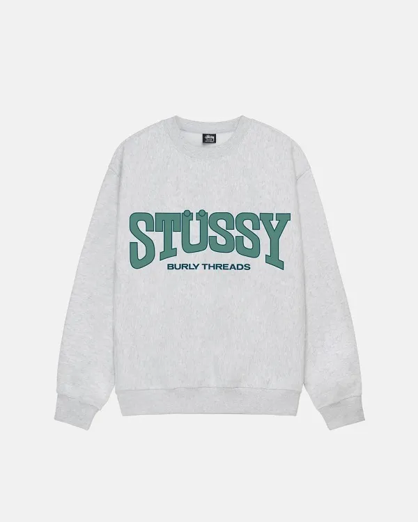 STUSSY  |Crew Neck Pullovers Unisex Blended Fabrics Street Style