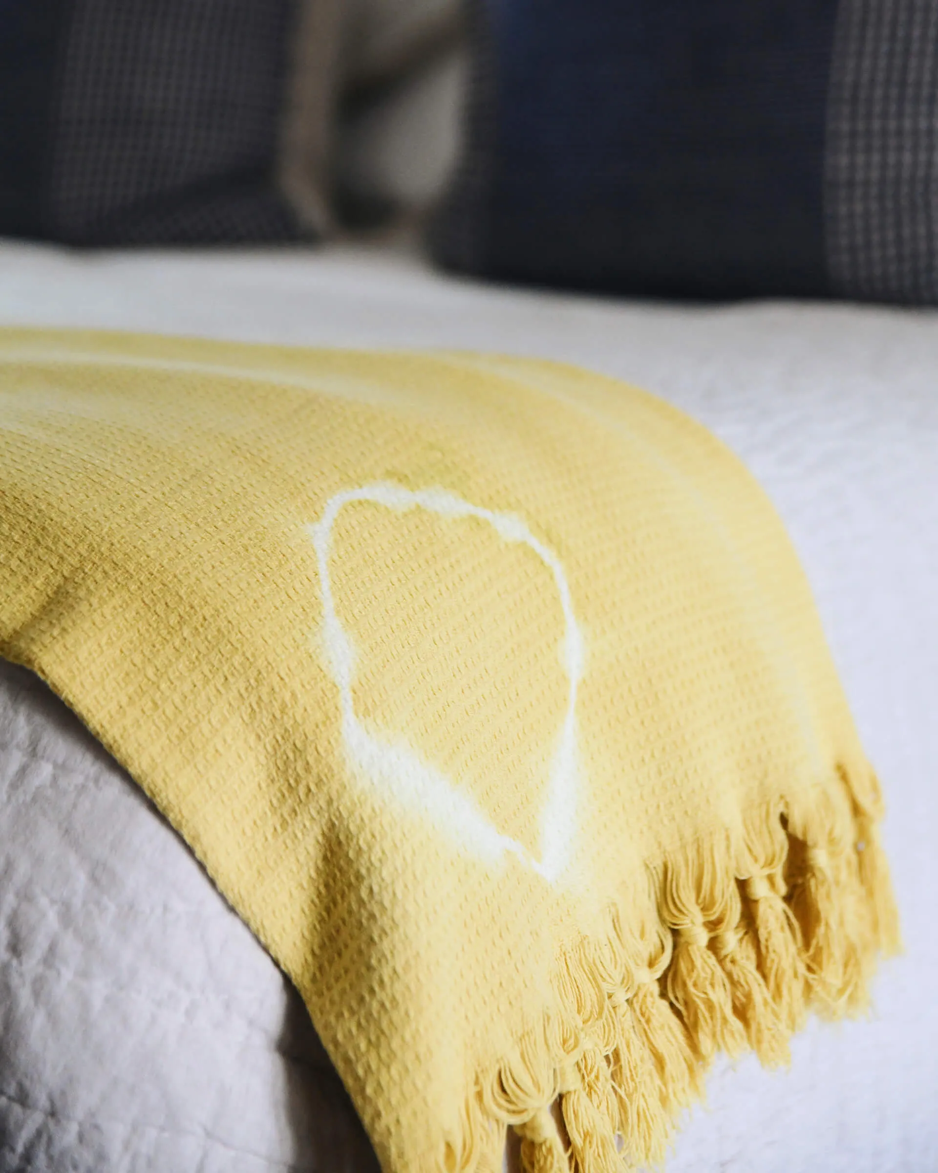 Summer House Blanket - Chartreuse Gold Shibori