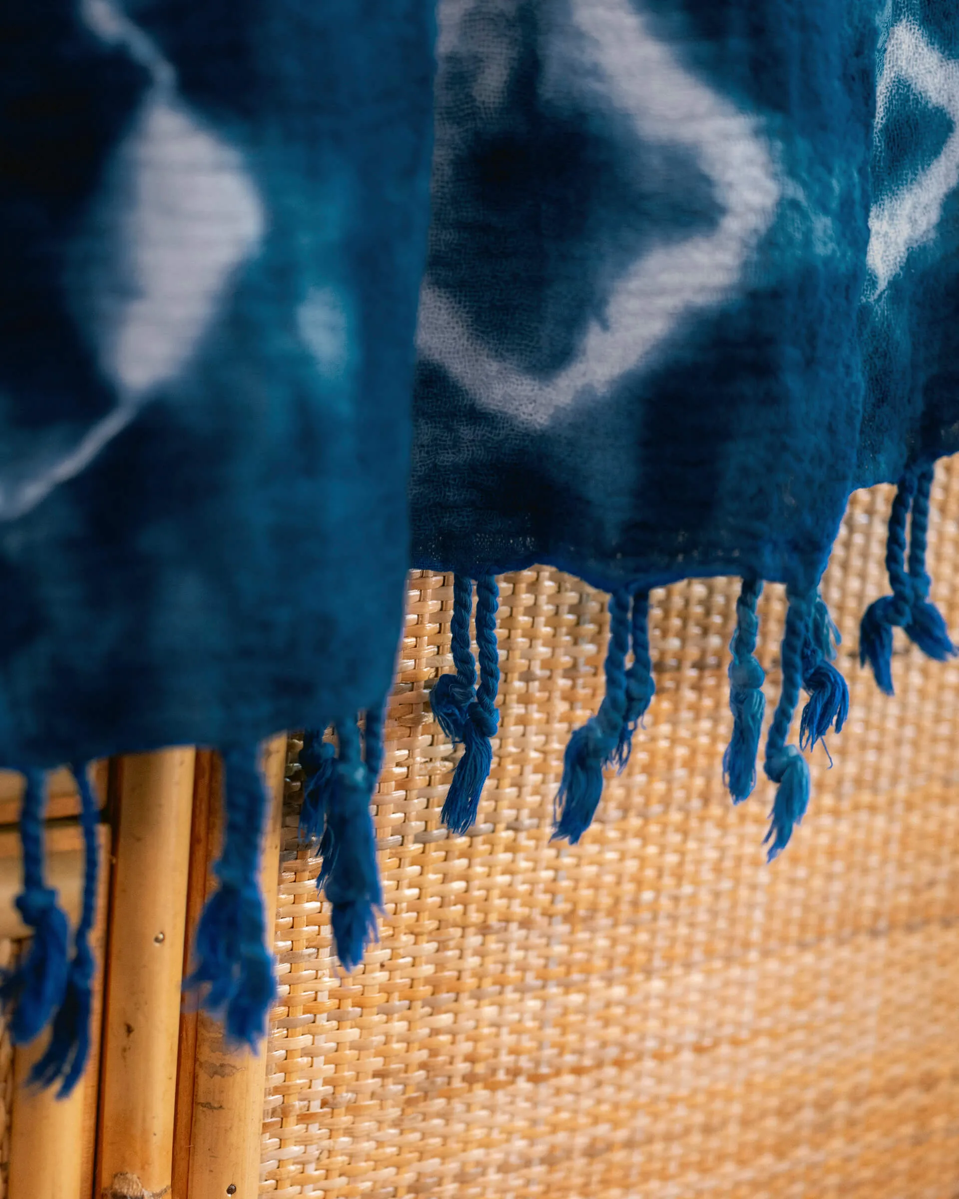 Summer House Blanket - Indigo Shibori