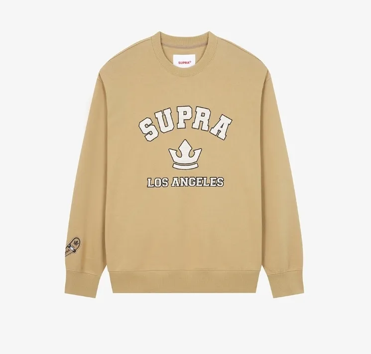 SUPRA  |Unisex Street Style Long Sleeves Plain Logo Sweatshirts