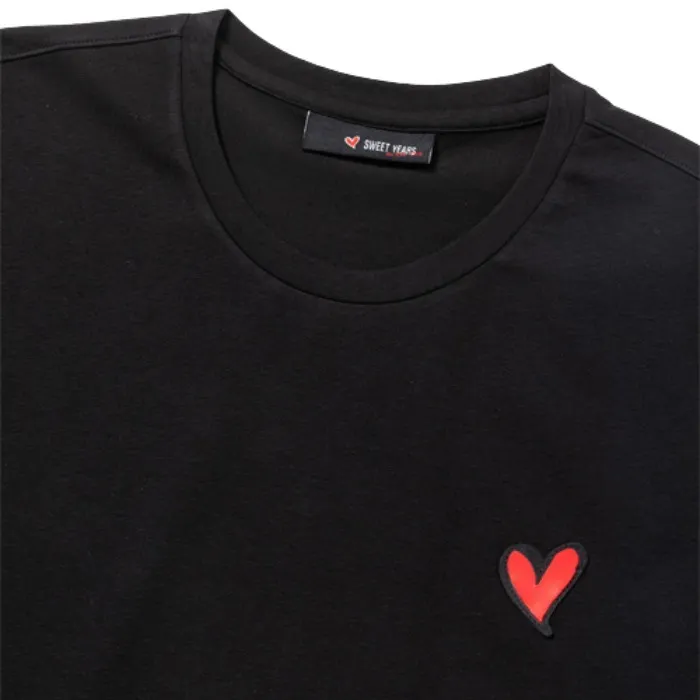 SWEET YEARS  |Crew Neck Pullovers Heart Unisex Street Style Plain Cotton