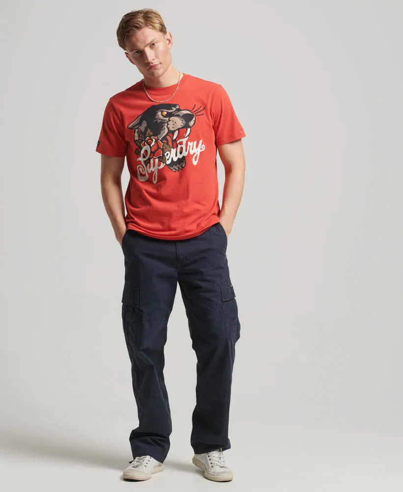 Tattoo Script Graphic T-Shirt | Soda Pop Red