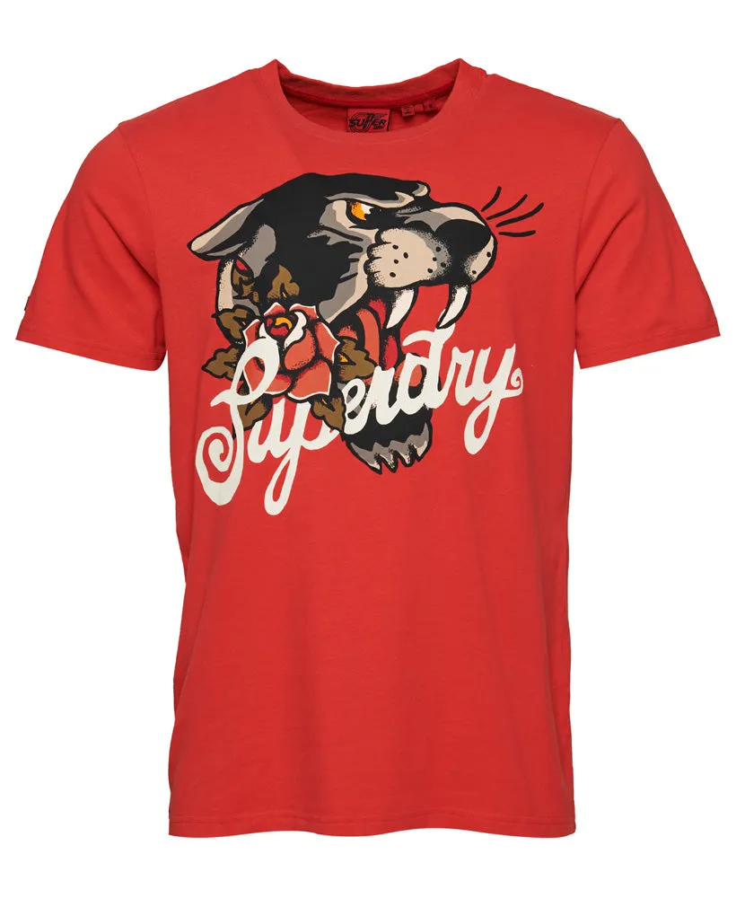 Tattoo Script Graphic T-Shirt | Soda Pop Red