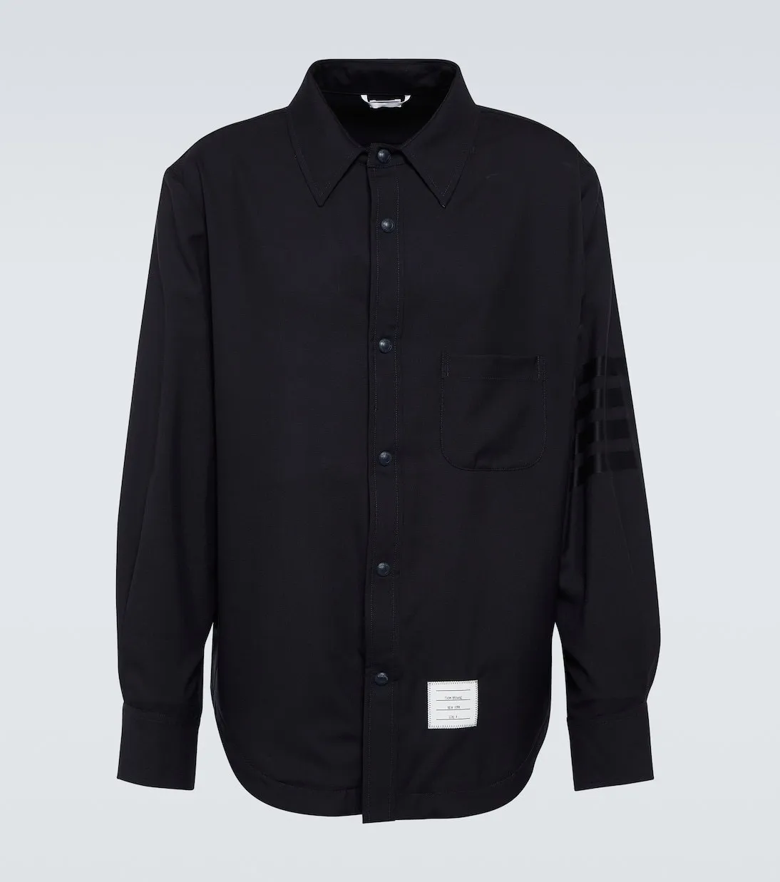 THOM BROWNE  |Wool Long Sleeves Logo Designers Shirts