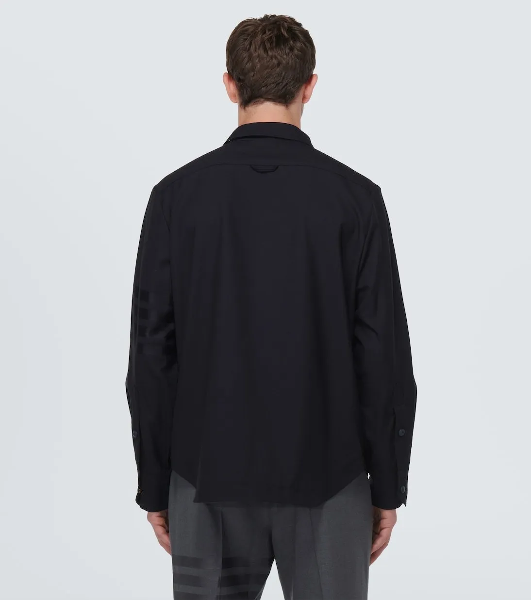 THOM BROWNE  |Wool Long Sleeves Logo Designers Shirts