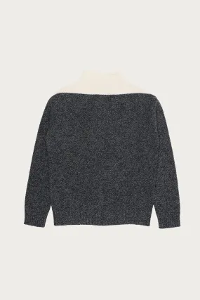 Turtleneck Sweater - Grey/White