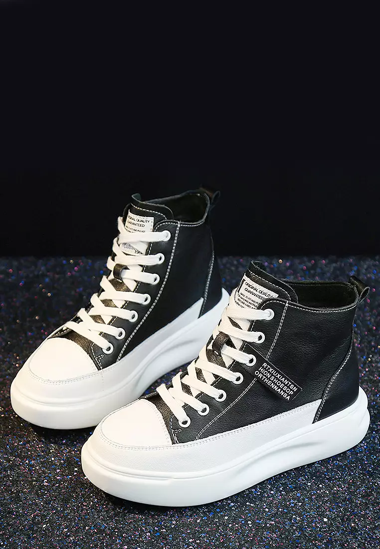 Twenty Eight Shoes VANSA Cow Leather High-top Lace Up Causal Sneakers VSW-T1908