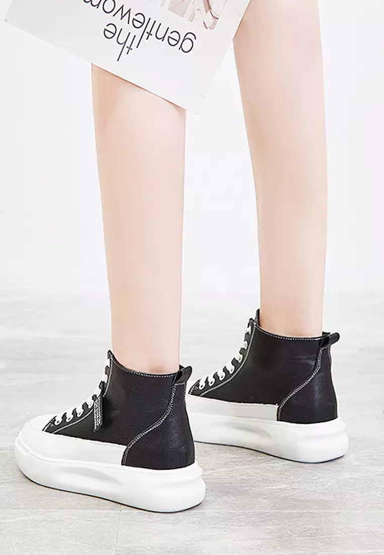 Twenty Eight Shoes VANSA Cow Leather High-top Lace Up Causal Sneakers VSW-T1908