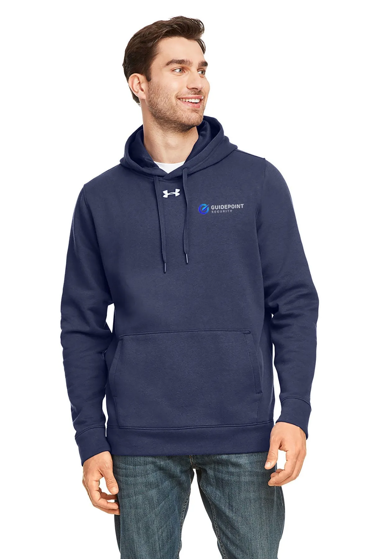 Under Armour Men's Hustle Hoodie, Medium Navy [GuidePoint Security]