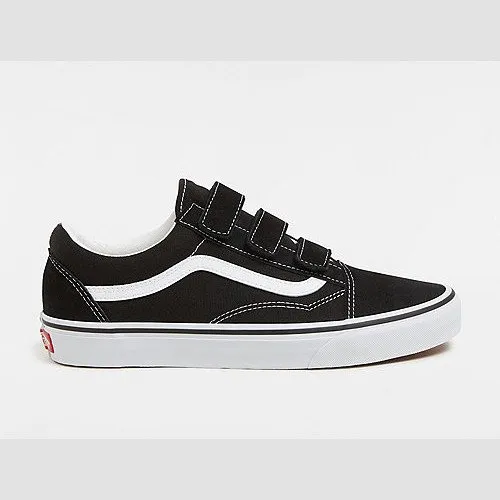 Vans SUEDE/CANVAS OLD SKOOL HOOK AND LOOP SHOES ((SUEDE/CANVAS)BLACK/TRWHT) UNISEX