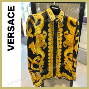 VERSACE  |Long Sleeves Elegant Style Shirts & Blouses