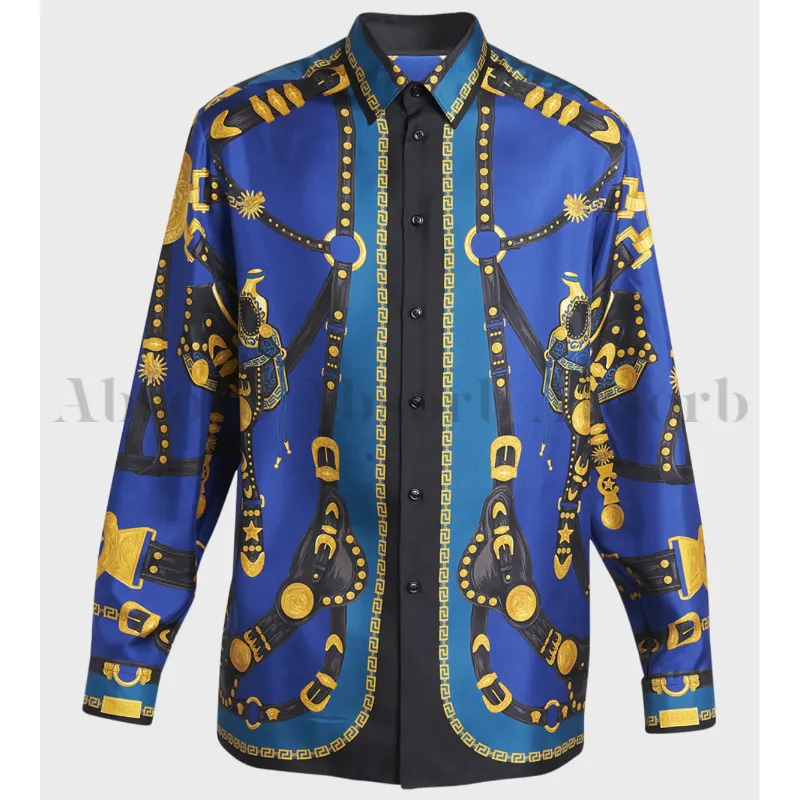 VERSACE  |Silk Street Style Long Sleeves Luxury Shirts