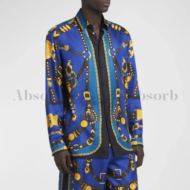 VERSACE  |Silk Street Style Long Sleeves Luxury Shirts