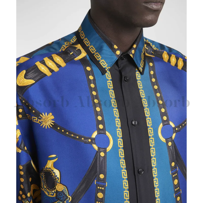 VERSACE  |Silk Street Style Long Sleeves Luxury Shirts