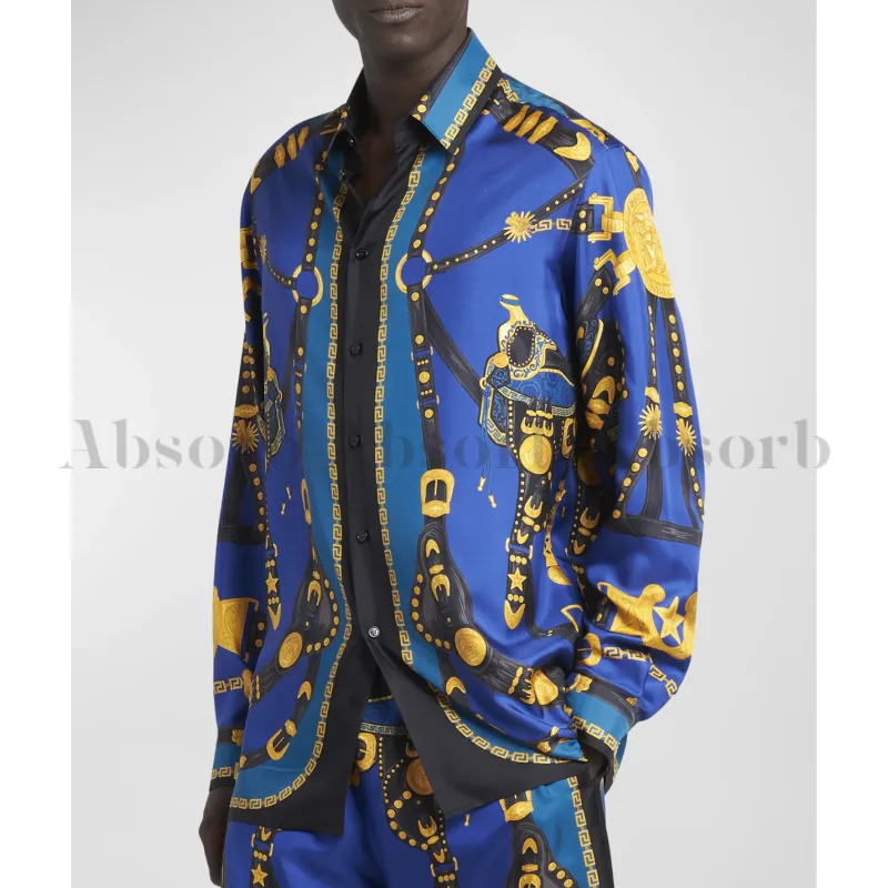 VERSACE  |Silk Street Style Long Sleeves Luxury Shirts