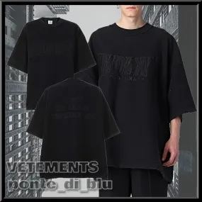 VETEMENTS  |Crew Neck Pullovers Unisex Street Style Plain Cotton