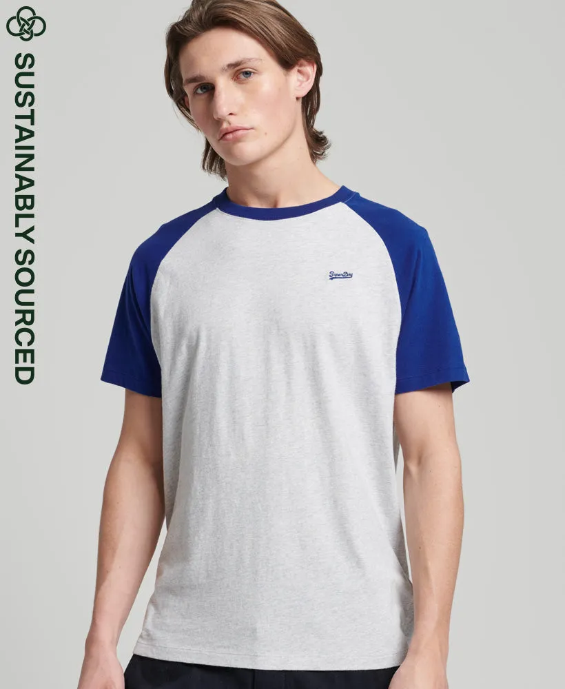 Vintage Baseball T-shirt | Glacier Grey Marle/Regal Blue