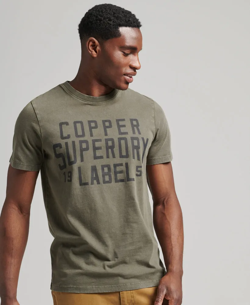 Vintage Copper Label T Shirt | Chive Green