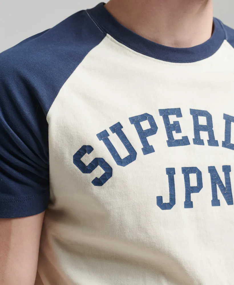 Vintage Gym Athletic Raglan T-Shirt | Lauren Navy/Winter Cream