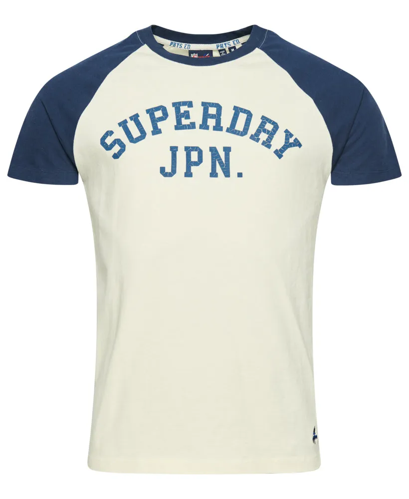 Vintage Gym Athletic Raglan T-Shirt | Lauren Navy/Winter Cream