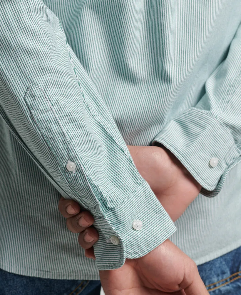 Vintage Oxford Shirt | Green Ticking Stripe