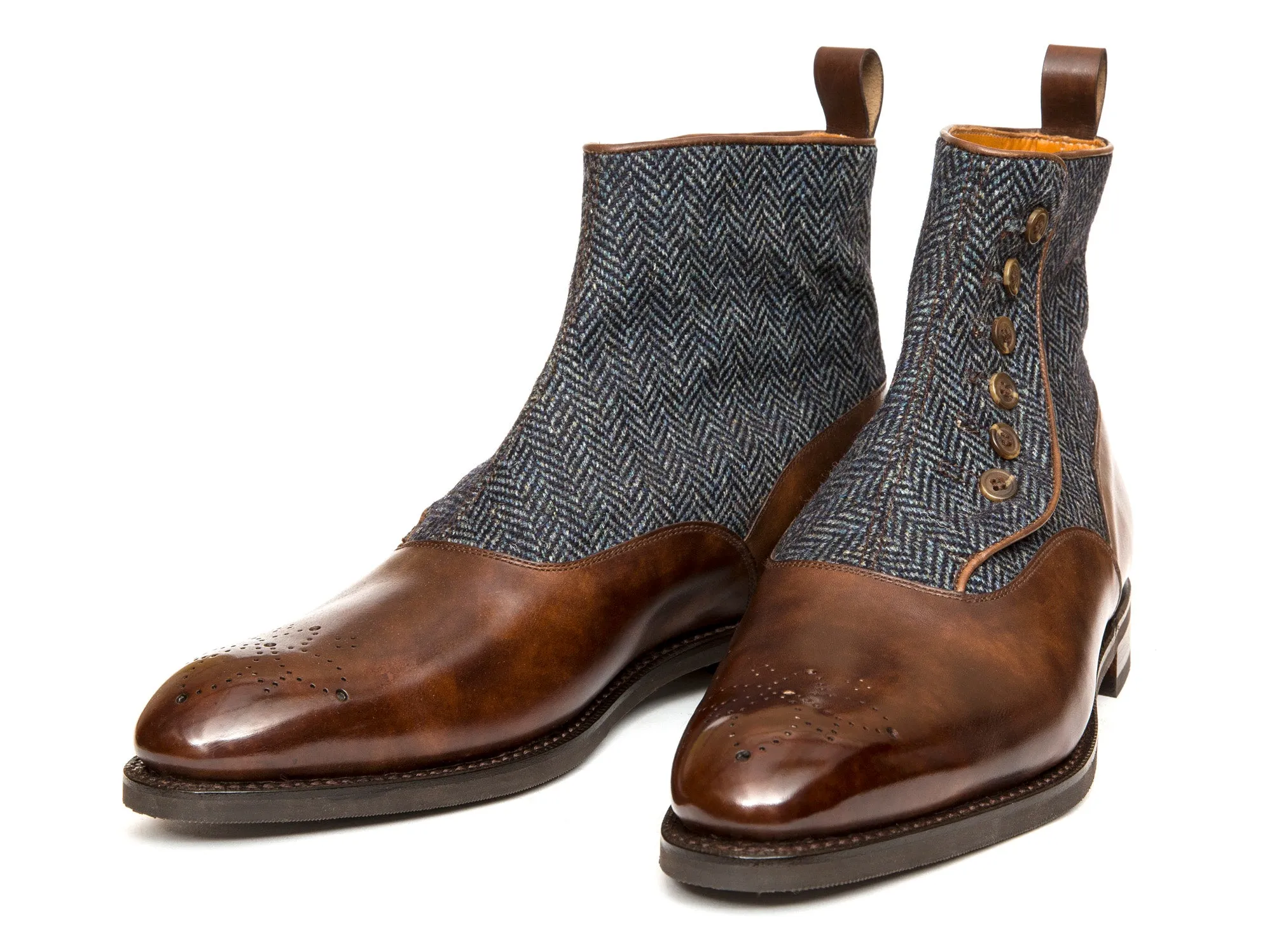 Westlake - MTO - Copper Museum Calf / Blue Tweed - NGT Last - City Rubber Sole