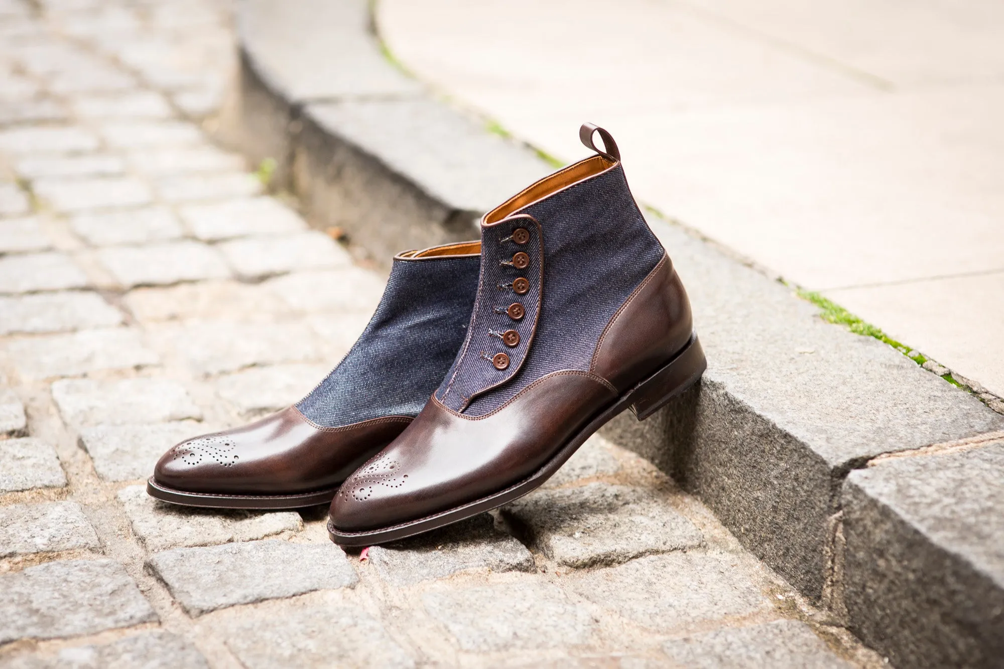 Westlake - MTO - Dark Brown Museum Calf / Denim - NGT Last - Single Leather Sole