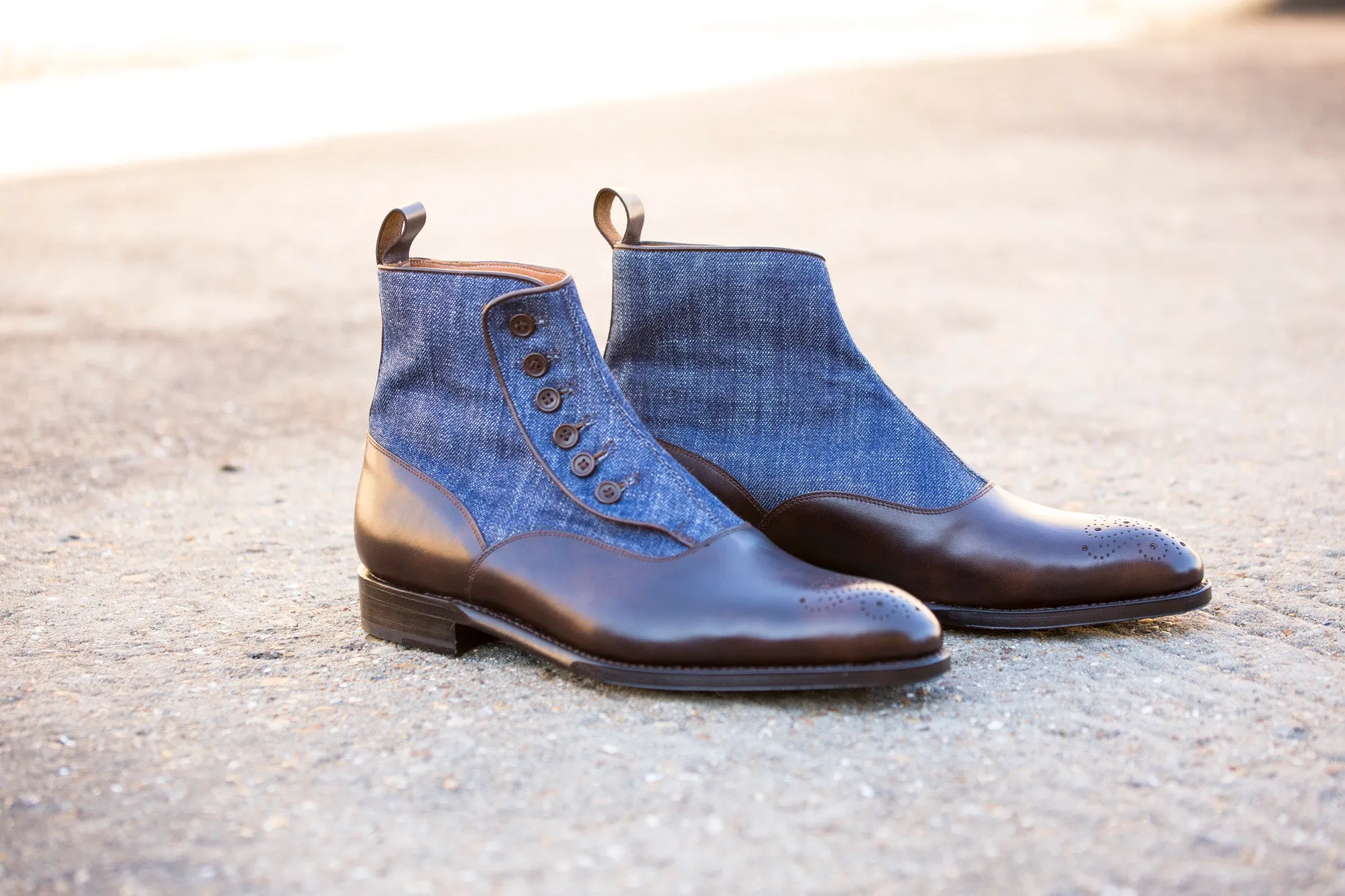 Westlake - MTO - Dark Brown Museum Calf / Denim - NGT Last - Single Leather Sole