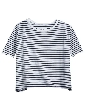 White and British Royal Navy Stripe Josephine French Tee