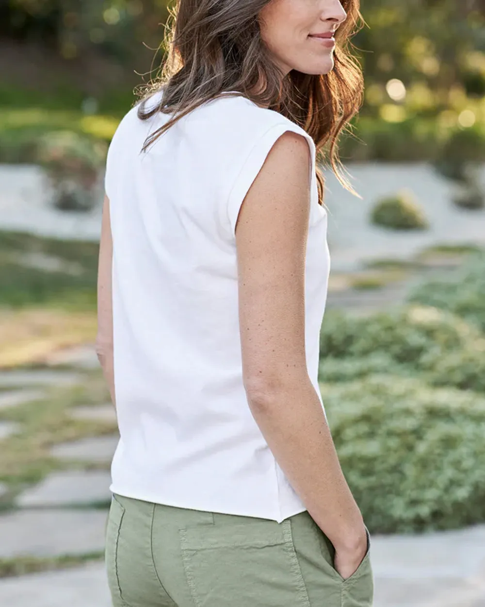 White Vintage Aiden Muscle Tee