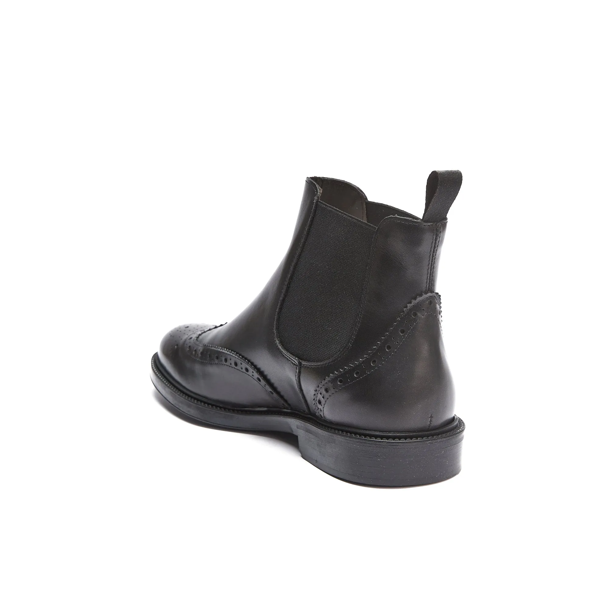 Wing cap chelsea boot black