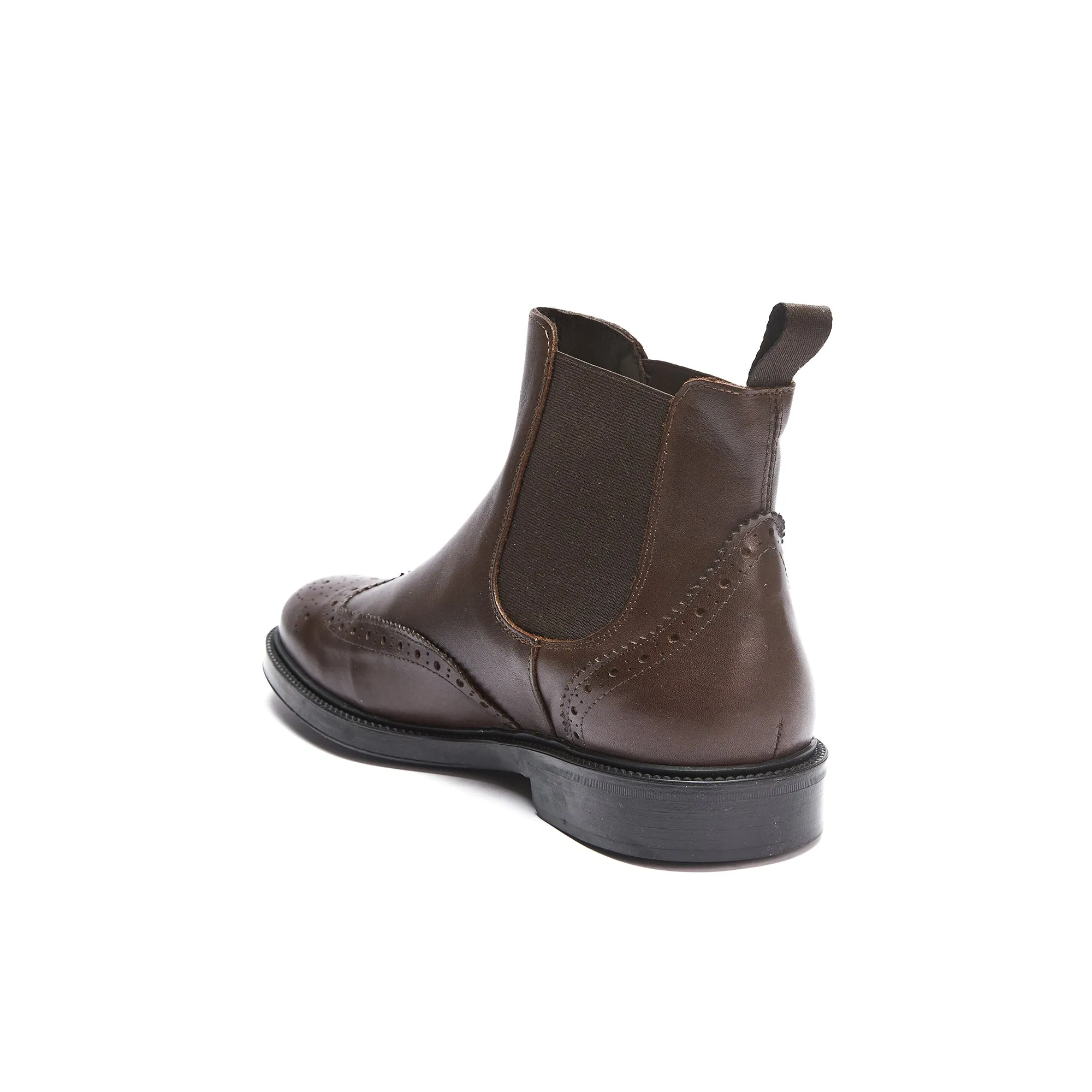 Wing cap chelsea boot dark brown