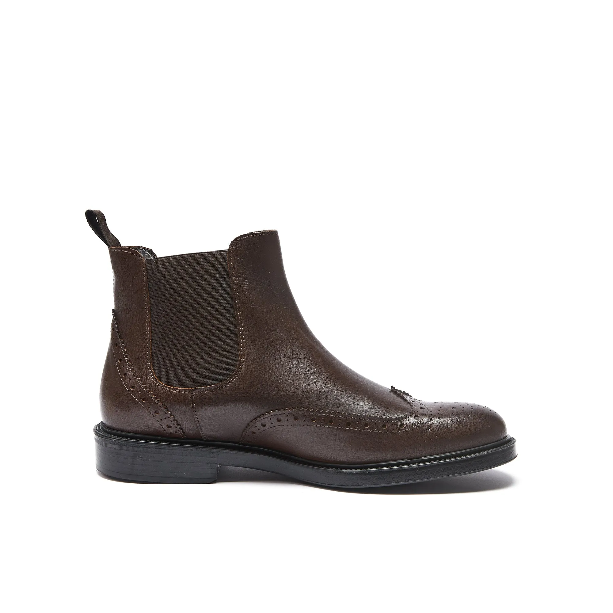 Wing cap chelsea boot dark brown