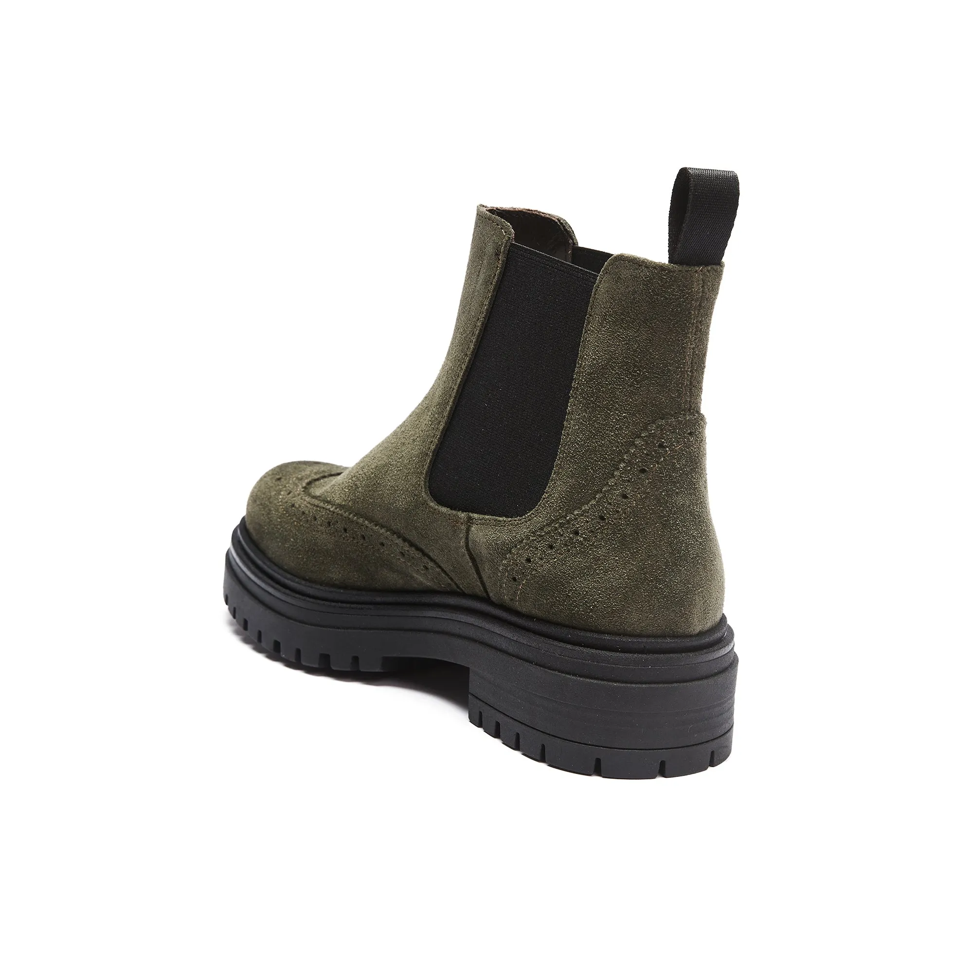 Wing cap chelsea boot green