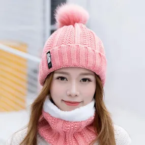 Women's Letter Knitted High Quality Rabbit Fur Hat for Winter Ski