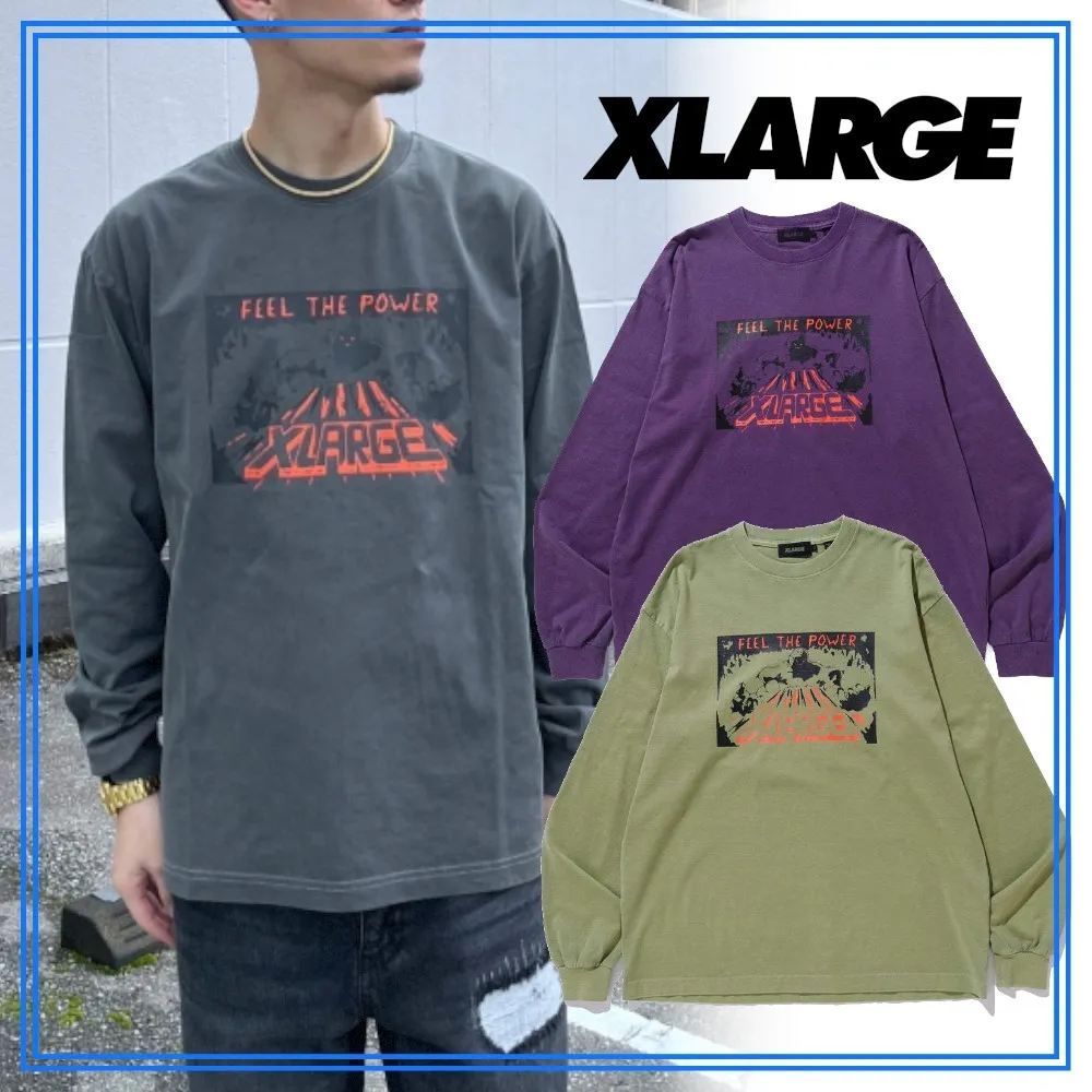 X-Large  |Crew Neck Pullovers Unisex Street Style Long Sleeves Plain