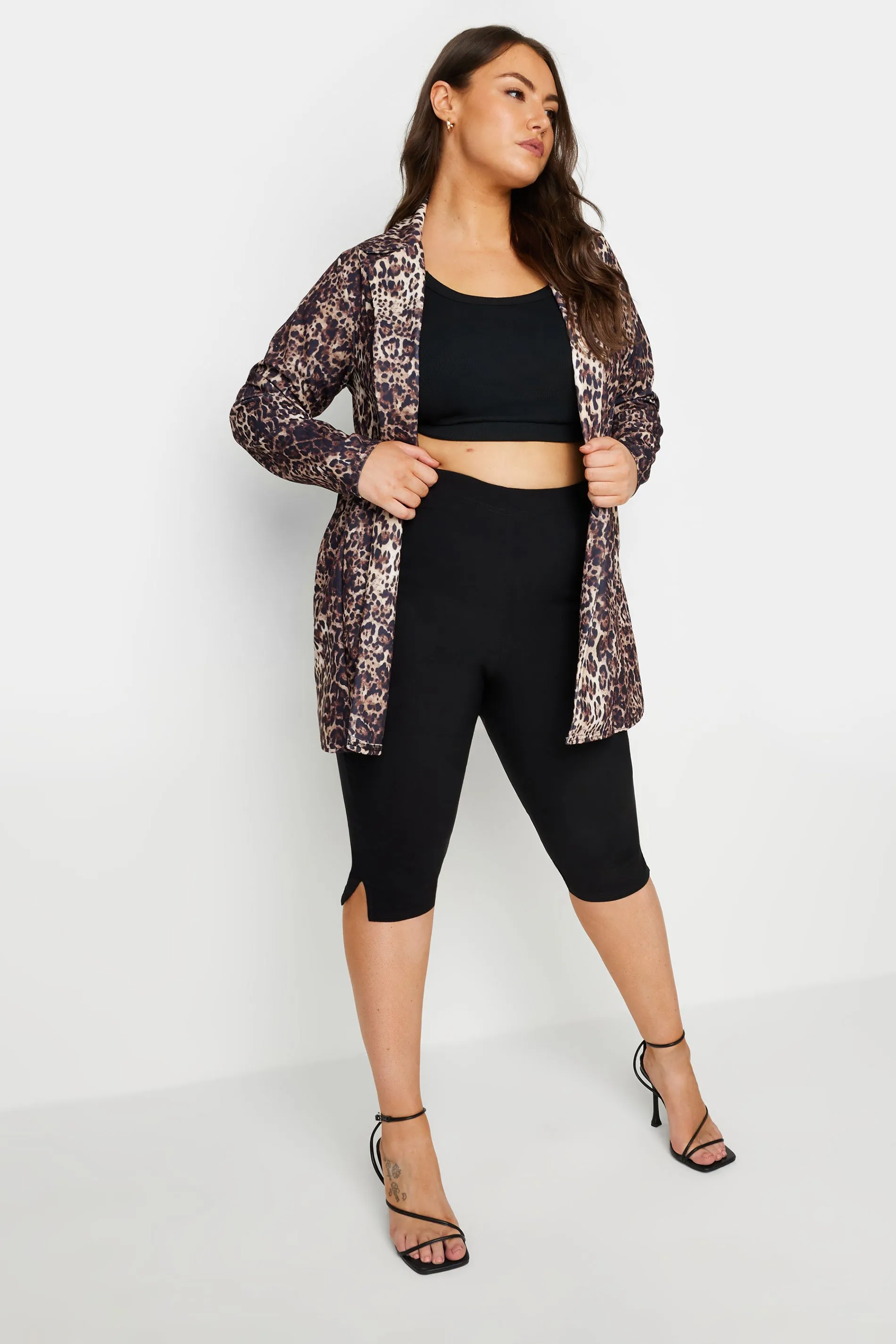 YOURS Curve Black Capri Cropped Trousers