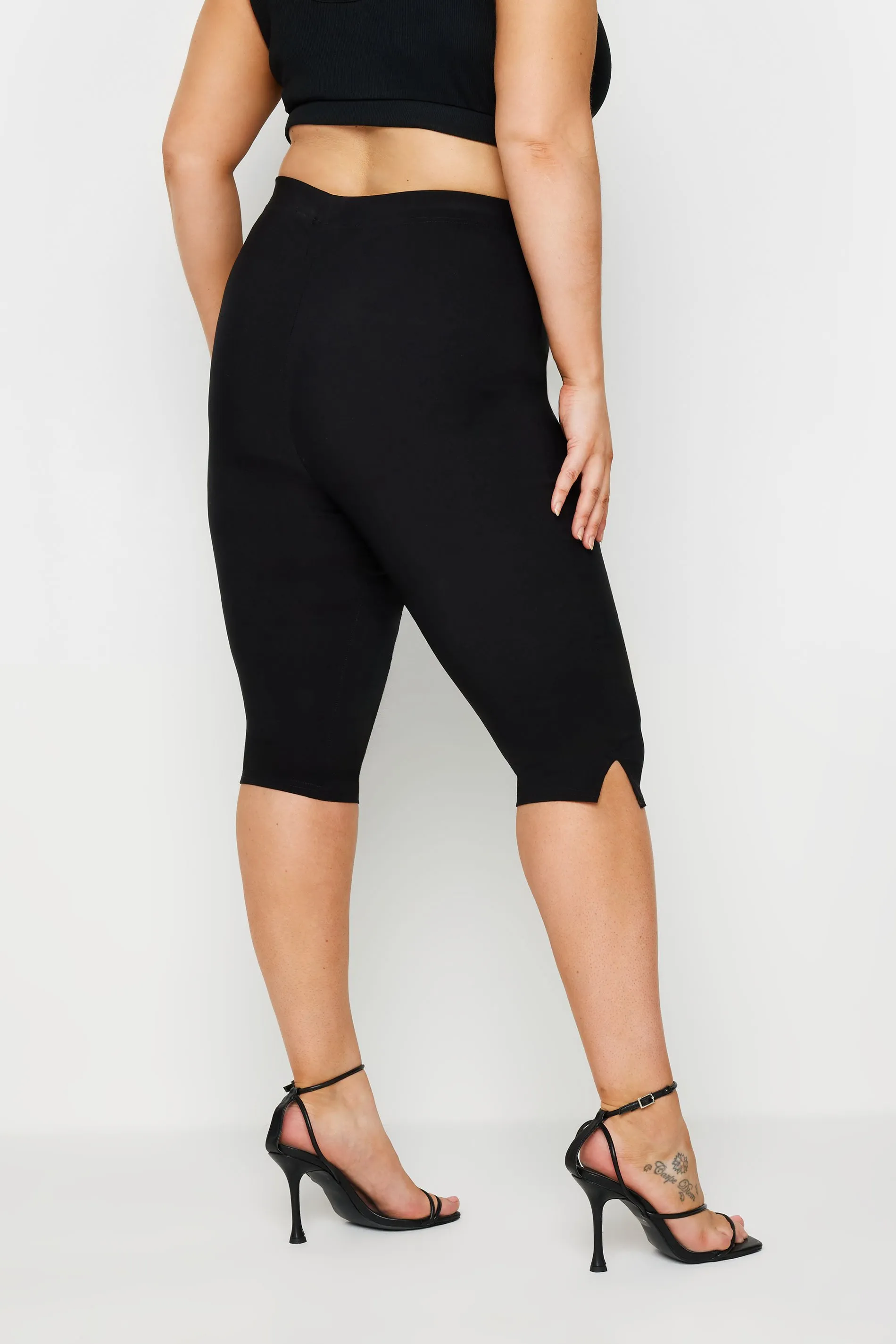 YOURS Curve Black Capri Cropped Trousers