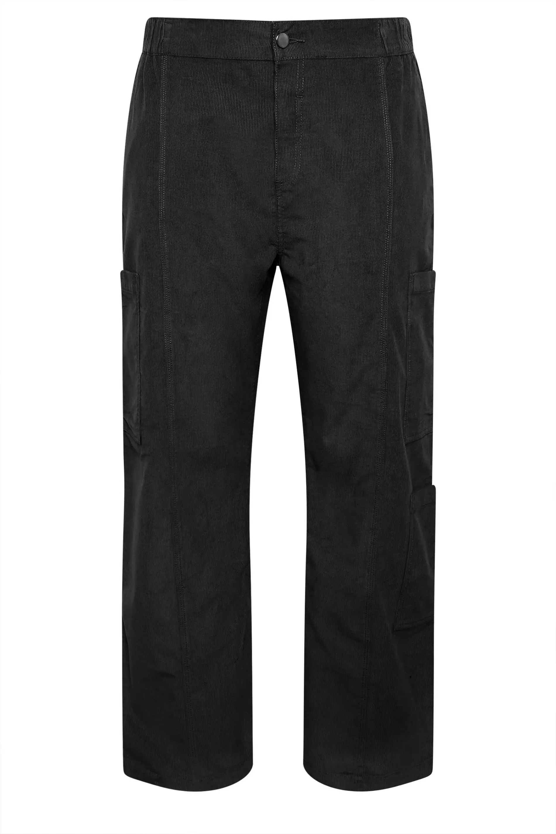 YOURS Curve Black Cord Cargo Trousers