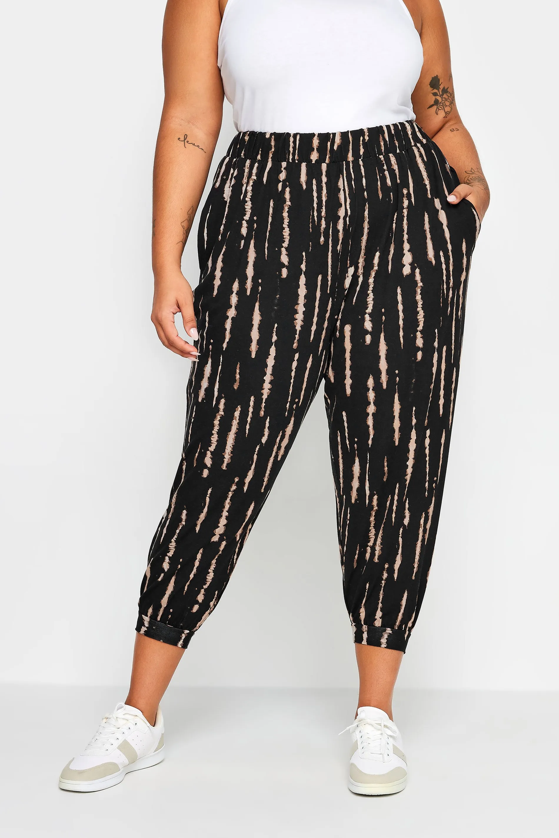 YOURS Curve Black Crop Harem Trousers