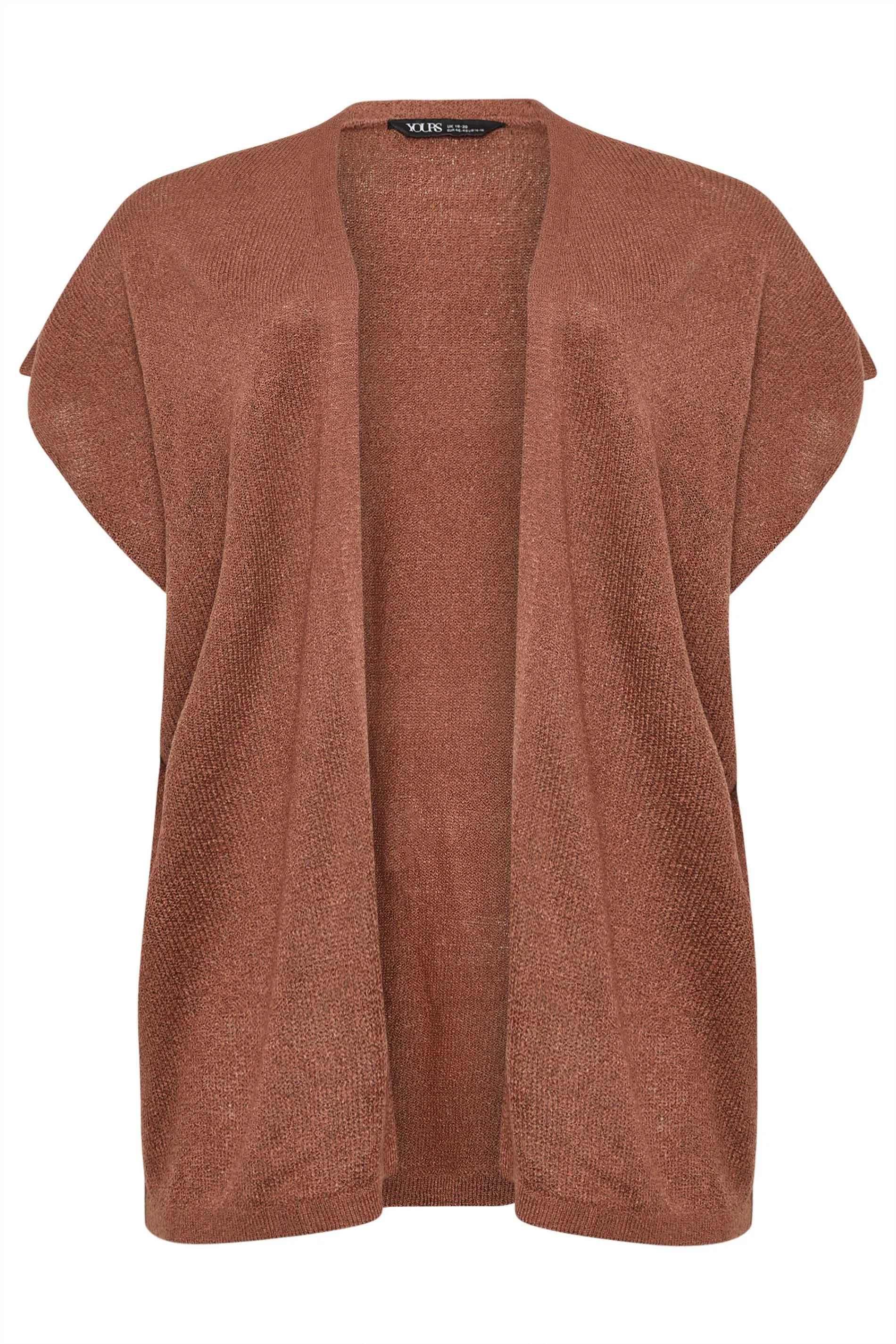 YOURS Curve Brown Short Sleeve Cardigan